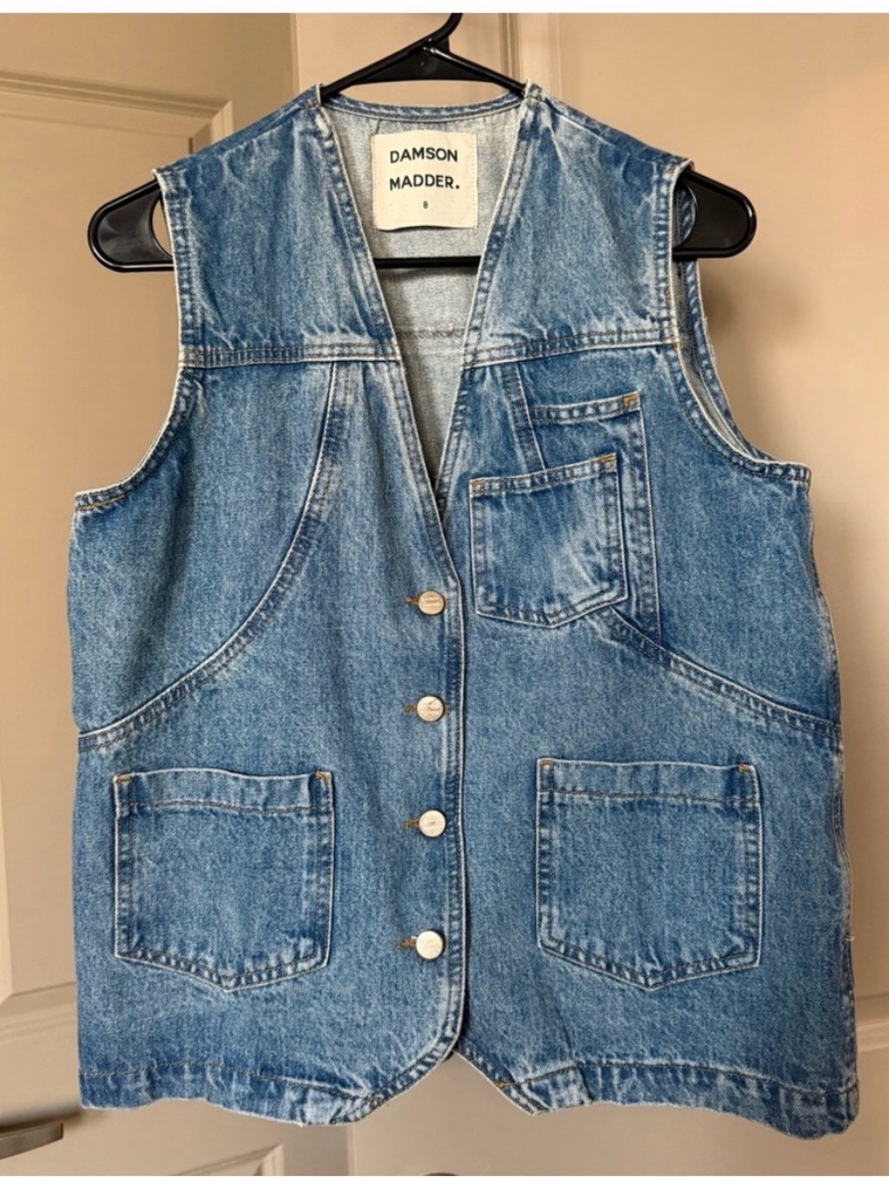 Damson Madder Blue Denim Vest